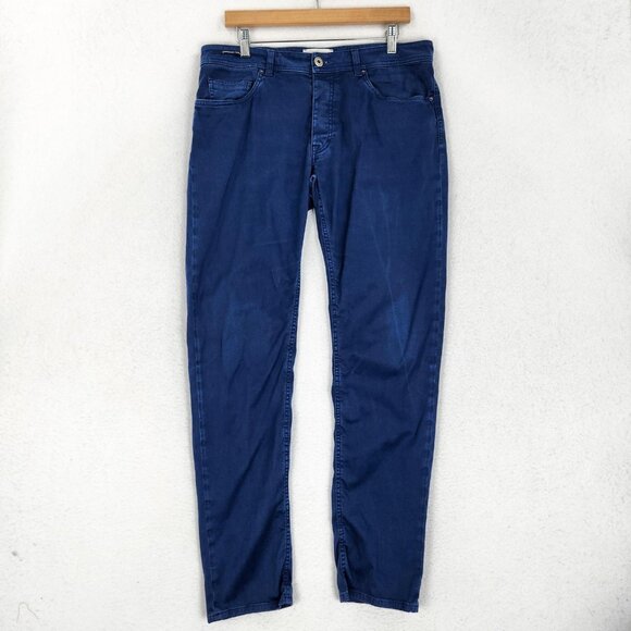 Teleria Zed Jeans Mens 36x31 Blue Cobra 17 Made In Italy Stretch Tapered